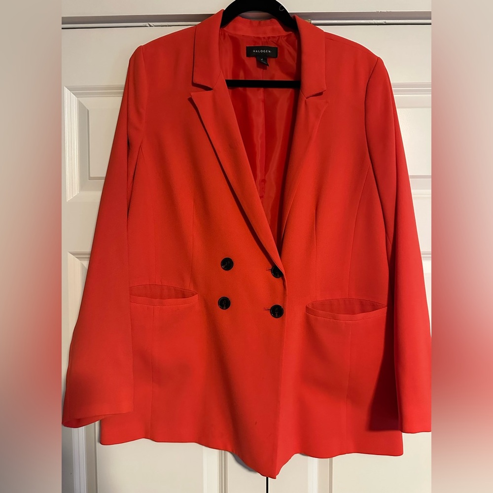 Halogen Vibrant Orange Blazer